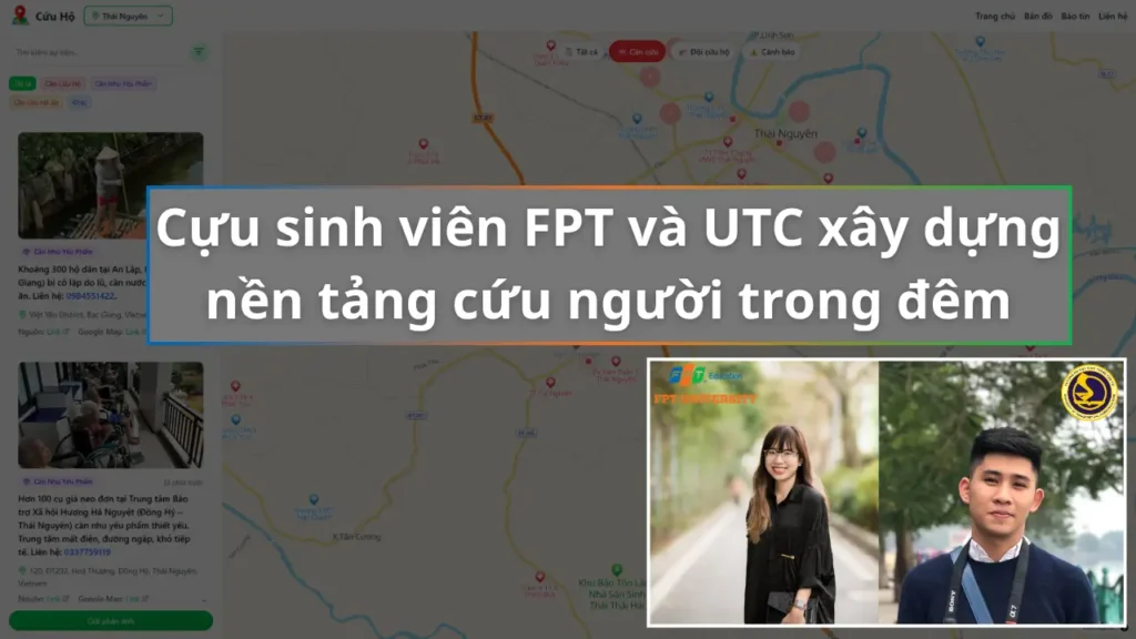 Cựu sinh viên FPT và UTC xây dựng nền tảng số cứu hộ lũ lụt chỉ trong 4 giờ