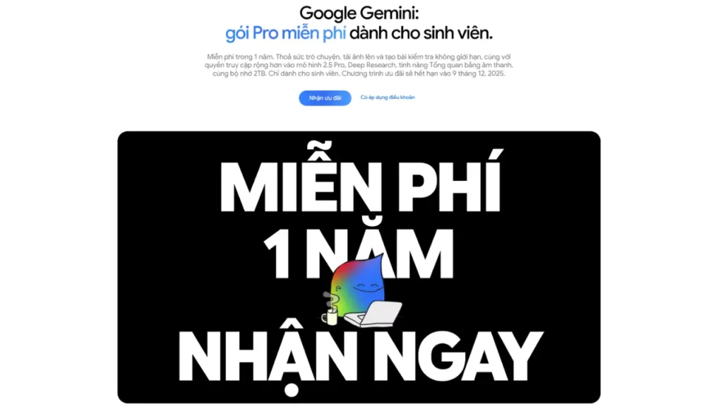 Cách nhận Gemini pro miễn phí 1 năm dành cho sinh viên Việt Nam