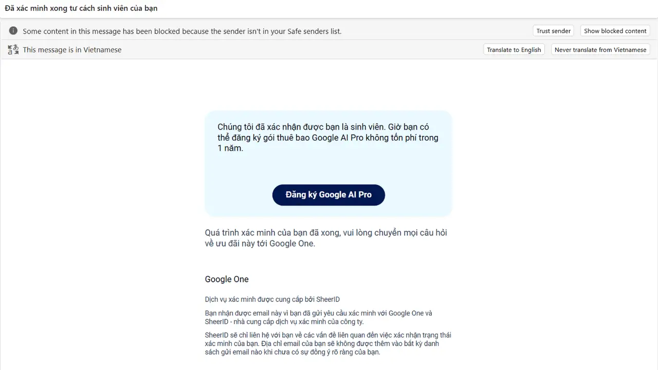Email xác nhận
