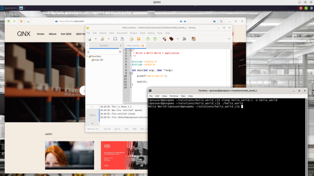 QNX 8.0 Self-Hosted Developer Desktop bản đầu tiên