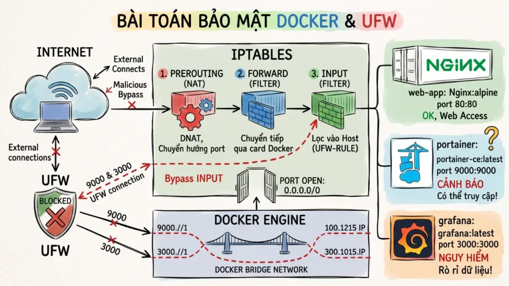 Tại sao UFW vô tác dụng với Docker? Lỗ hổng bảo mật người mới dễ mắc phải